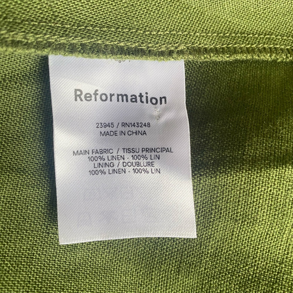 New Reformation Brodie Back Tie Linen Mini Dress - Picture 11 of 13